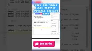 Copy one table into another without copying data #interview #sql #database @datadnyan