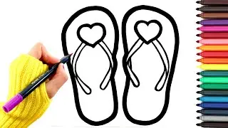 Rainbow Sandals coloring and drawing for Kids