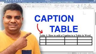 How To Add A Caption To A Table In Word