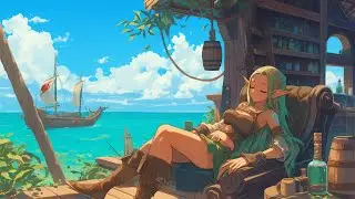 Relaxing Medieval Music - Tavern Space, Peaceful Day Ambience, Fantasy Medieval Ocean Relaxation