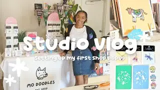 Studio Vlog 🌼 Creating an art shop from scratch in a month and making money