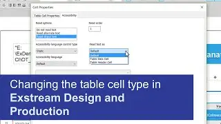 Changing the table cell type | OpenText Exstream Design and Production