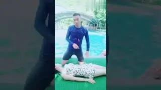 CPR training on a girl