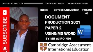 IGCSE ICT Paper 2 Document Production 2021 October November Variant 02 (0417)