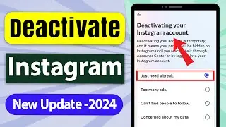 How to Temporarily Deactivate Instagram Account 2024 New Update - Full Tutorial