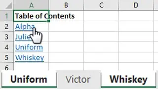 Create index with hyperlinks to all selected sheets using Excel VBA