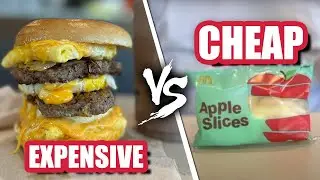 Eating ONLY The Cheapest VS Expensive Fast Food for 24 Hours