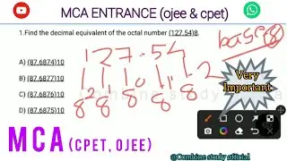 (MCA)Ojee & cpet both entrance questions and answers for MCA. // Ojee//cpet//MCA ENTRANCE //#ytvideo