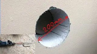 Большое отверстие в газоблоке для дымохода, вытяжки