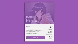 Ui Card Design - Hinata Profile Card Using Only HTML & CSS