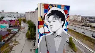 Гигантский мурал с изображением Димаша восхитил жителей Актобе