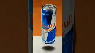 Trick Art on Paper, Red Bull Can