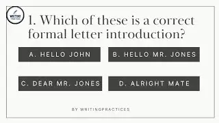 Writing Quiz Trivia Formal VS Informal Letter | WritingPractices