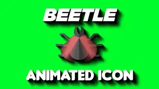 Beetle Animated Icon Green Screen Video | Free to Use