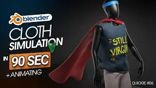 Cloth Simulation in Blender in 90sec - Quickie Tuts #06