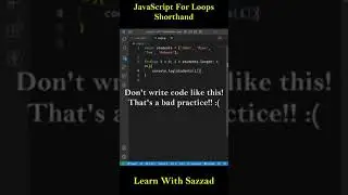 JavaScript For Loops Shorthand #shorts #reels #js #javascript