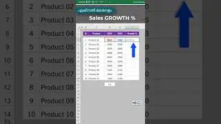 Excel Formula to Calculate Percentage change #excelshorts