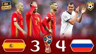 Russia pulls off a huge upset by knocking Spain out of the World Cup 🥶🔥⭐ ❯ Spain (3-4) Russia ● 4K 🎬