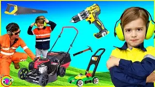 Best Lawn Mower Yardwork Tools 🔨Video for Kids | BLiPPi Toys | min min playtime