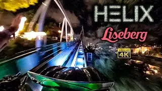 Helix Roller Coaster at Night On Ride Font Seat 4K POV Liseberg 2023 08 10