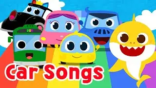 Fun Car Songs! | Baby Car, Color Bus + | Learn Car Names | 15-Minute Learning with Baby Shark