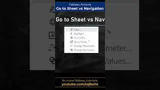 #Tableau - Go to Sheet Action vs Navigation Button #tableaututorial #tableautraining #tableautips