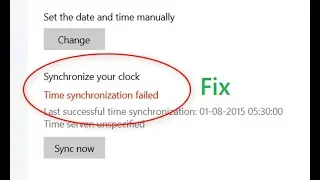 How to fix Time synchronization failed in windows 10