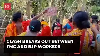 West Bengal: Clash breaks out between TMC and BJP workers in Sandeshkhali, watch!