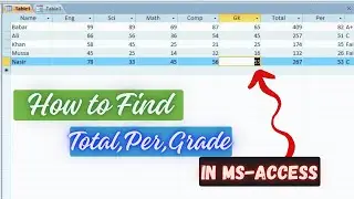 MS ACCESS | use ms access display total , Per & Grade of Students