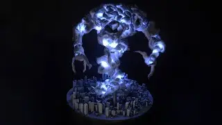 I made a Lightning Elemental destroying a City