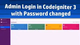 Admin login system with Change password in Codeigniter 3 | HTML |  PHP | MySql