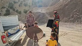 🧱Building a barn in the farm. 📺Babak makes the children happy by bringing the TV on this day