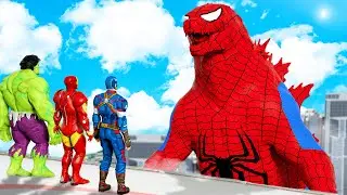 THE AVENGERS VS SPIDER-MAN | TEAM AVENGERS ENCOUNTER SPIDER GODZILLA