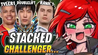 KATARINA VS THE MOST STACKED RANKED GAME EVER!! | FT. TYLER1 DOUBLELIFT HUMZH & RANK 1 NA S14 CHALL