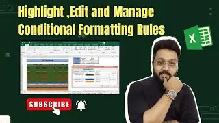 MS Excel -Conditional Formatting Rules in Excel | Highlight, Edit and Manage Rules