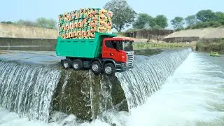Jcb 3dx Parle-g Loading Scania Tipper Truck | Mini Tractor | Parle-g Loading | CS Toy