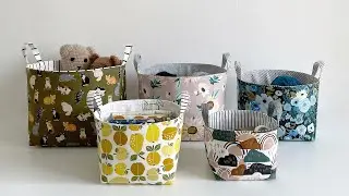 LAGOM STORAGE BINS ~ easy to sew fabric baskets, beginner friendly, five sizes, diy, learn to sew