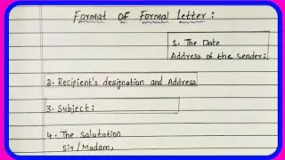 How to Write a Format Of Formal Letter || What is Format Of Formal Letter | in English #formal