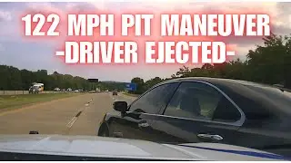 122 MPH PIT Maneuver on Lexus by Arkansas State Police - Female driver EJECTED! #pursuit #chase