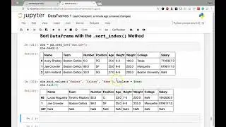 Sort DataFrame with the sort index Method