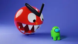 Red Pacman eats Impostor (Among US)