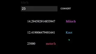 Speed Conversion App with html, css and JS/Javascript