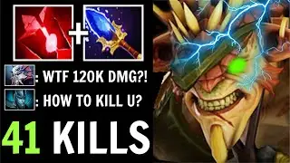 41 KILLS 120K DAMAGE Raid Boss Scepter Bristleback vs Divine Rapier PA Epic Late Game Fights Dota 2