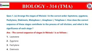 Nios Class 12th Biology (314) Solved TMA Solution (2024-2025) (Apr/Oct) 