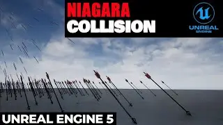 Niagara vfx rain of arrow with collision and mesh renderer in unreal engine 5