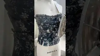 Making a strapless corset floral print midi dress #fashion #corset #creative #dress