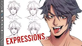 How I Draw FACIAL EXPRESSIONS (Beginner Friendly) on Ibispaint X!