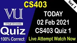 CS403 Quiz 1 Solution 2021 | 2 Feb Fall 2020 |  CS403 Quiz 1 Solved | AM Knowledge Official