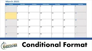 Use Conditional Formatting to Format the Current Date on a Calendar