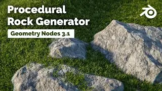 Procedural Rock Generator with procedural Rock Shader - Blender Geometry Nodes Tutorial